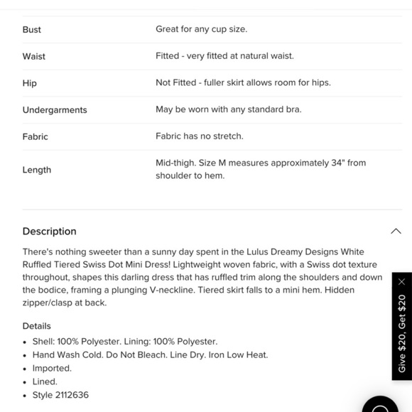 Lulus Dreamy Designs White Ruffled Tiered Swiss Dot Mini Dress S - Picture 11 of 11